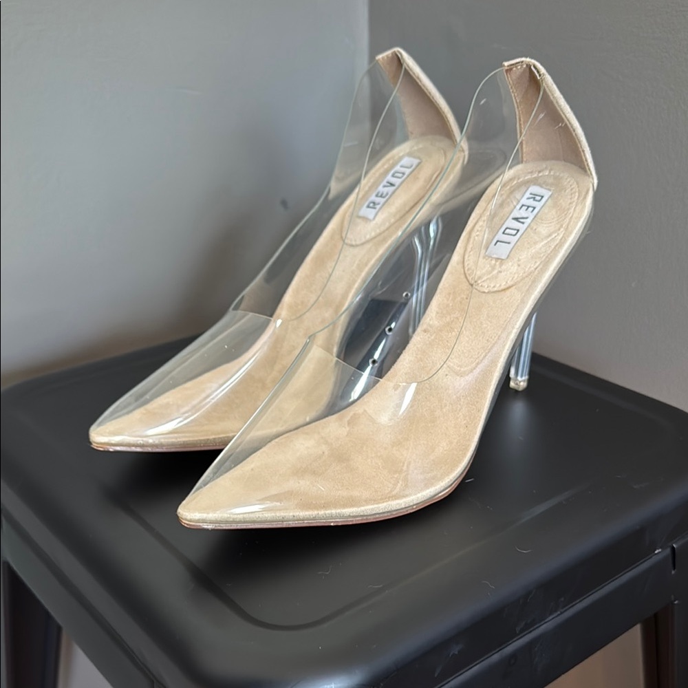 Revol Glass Doll Women's Transparent Acrylic Heel Wedding/Homecoming/Formal - Picture 8 of 10